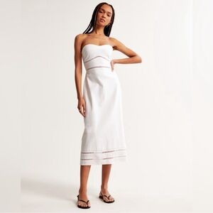 ISO Abercrombie white linen midi dress